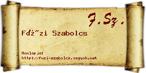 Füzi Szabolcs névjegykártya