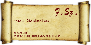 Füzi Szabolcs névjegykártya